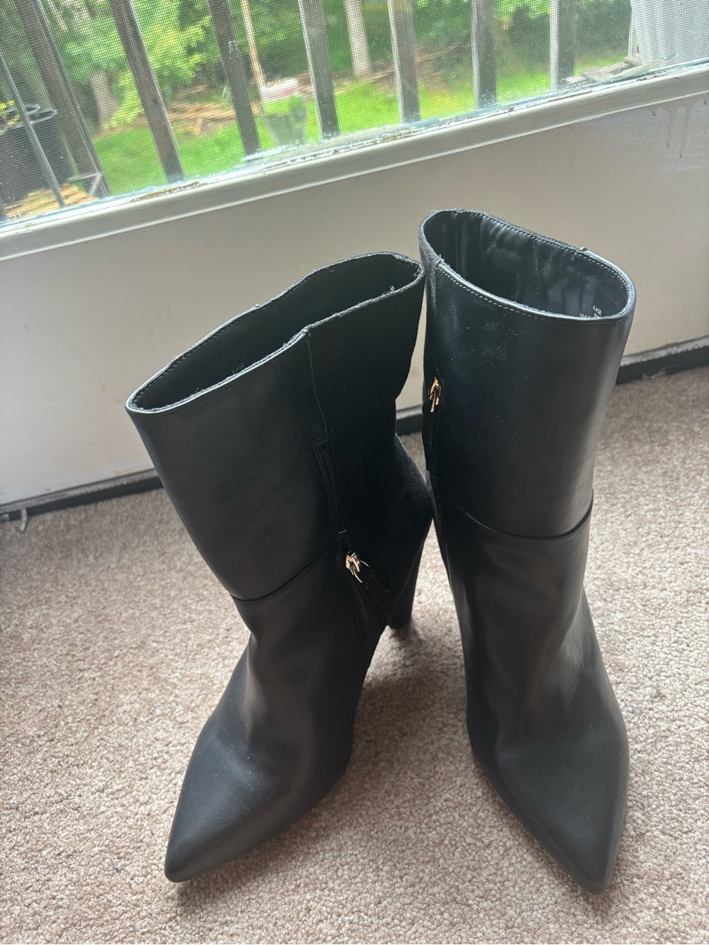 Eloquii Black Pointed Toe Mid-Calf Stiletto Boots